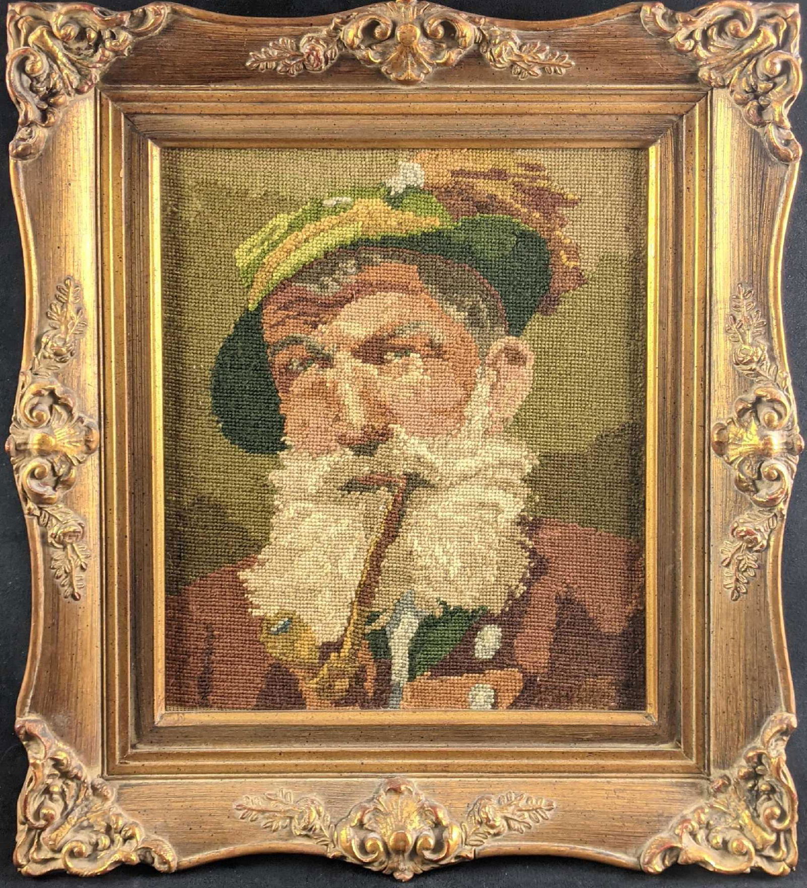 Vintage Folk Art Needle Point German Man Framed (1 of 4)