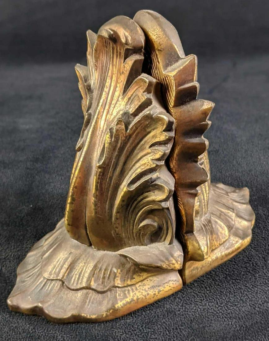 Vintage Brass Acanthus Leaf Bookends PM Craftsman (1 of 6)