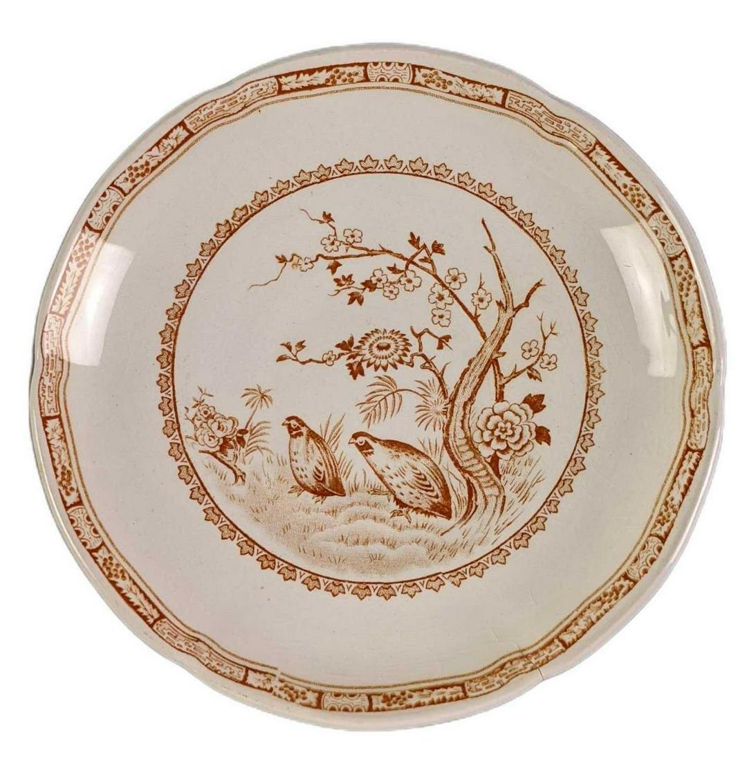 Furnivals English Fine China Brown Quail Dessert Bowl (1 of 4)