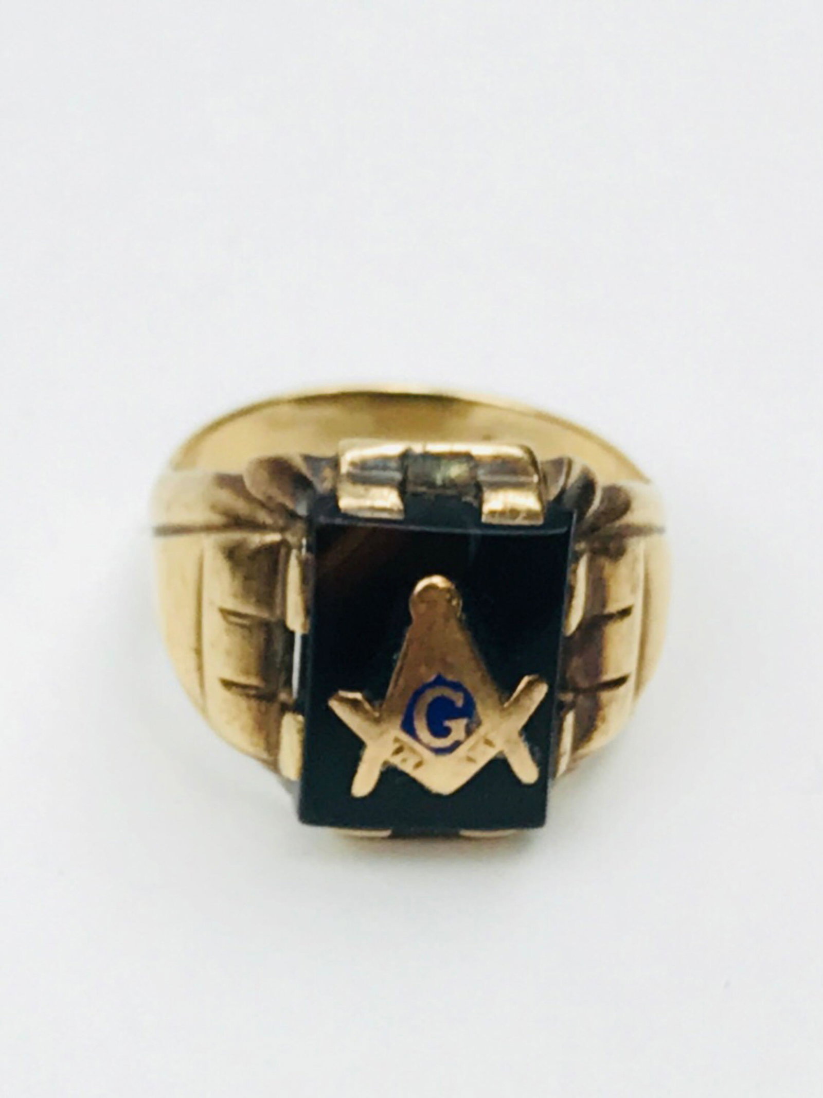Vintage Freemason Square Compass 10K Ring (1 of 12)