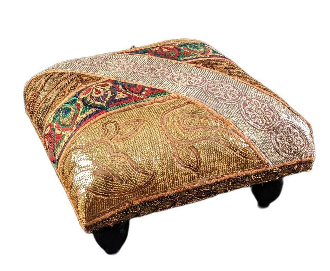 Shruti Impex Indian Recycled Cotton Foot Stool (1 of 7)