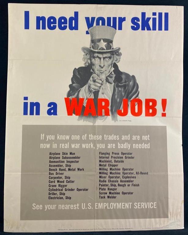 WWII War Jobs Poster - James Montgomery Flagg (1 of 8)