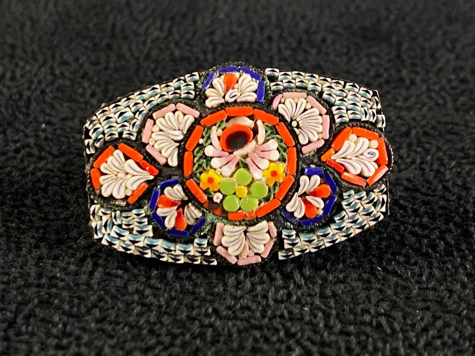 Vintage Sterling Micro Mosaic Italian Pin Brooch (1 of 7)