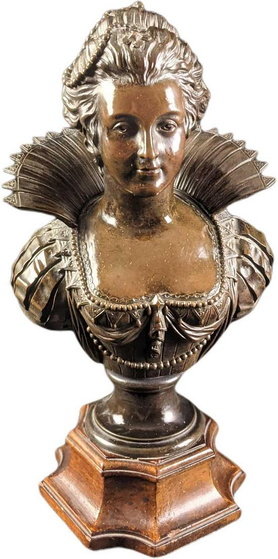 Continental Bronze Bust Catherine de' Medici (1 of 7)