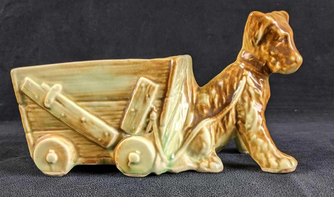 Ceramic Planter With Dog and Basket Design McCoy (1 of 4)