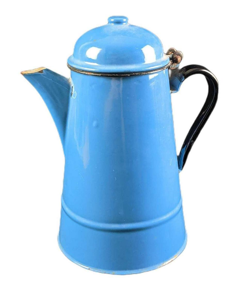 Vintage Oskar Schindler Enamelware Blue Pitcher (1 of 9)