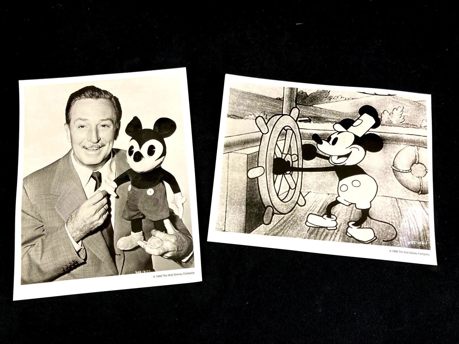 Set of (2) Disney Gloss Photographs Walt Disney and (1 of 5)