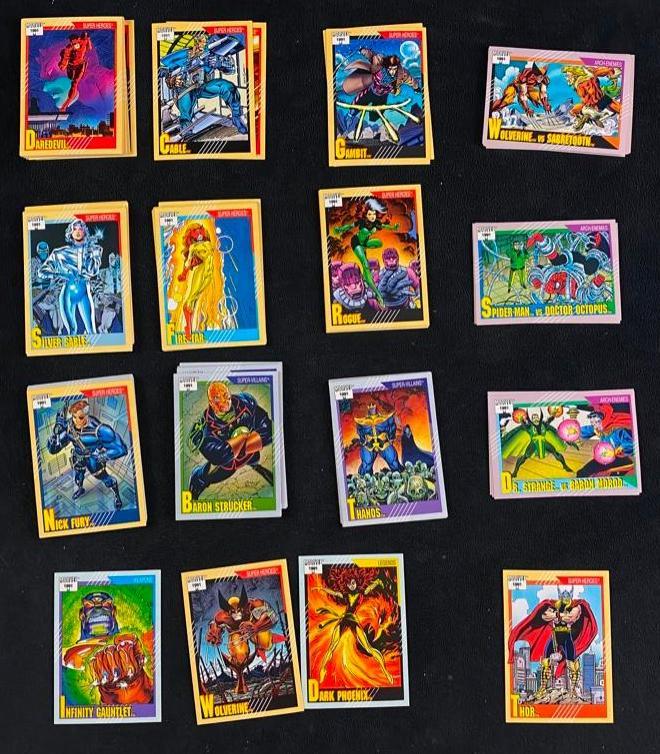 Lot of 106 Impel Marvel Cards 1991 Series: Lot of 106 Impel Marvel Cards 1991 Series 107 Cards from the 1991 Impel Marvel series, with no duplicates. Most cards are in near mint condition. There are 162 total in the series, so there are 55 car