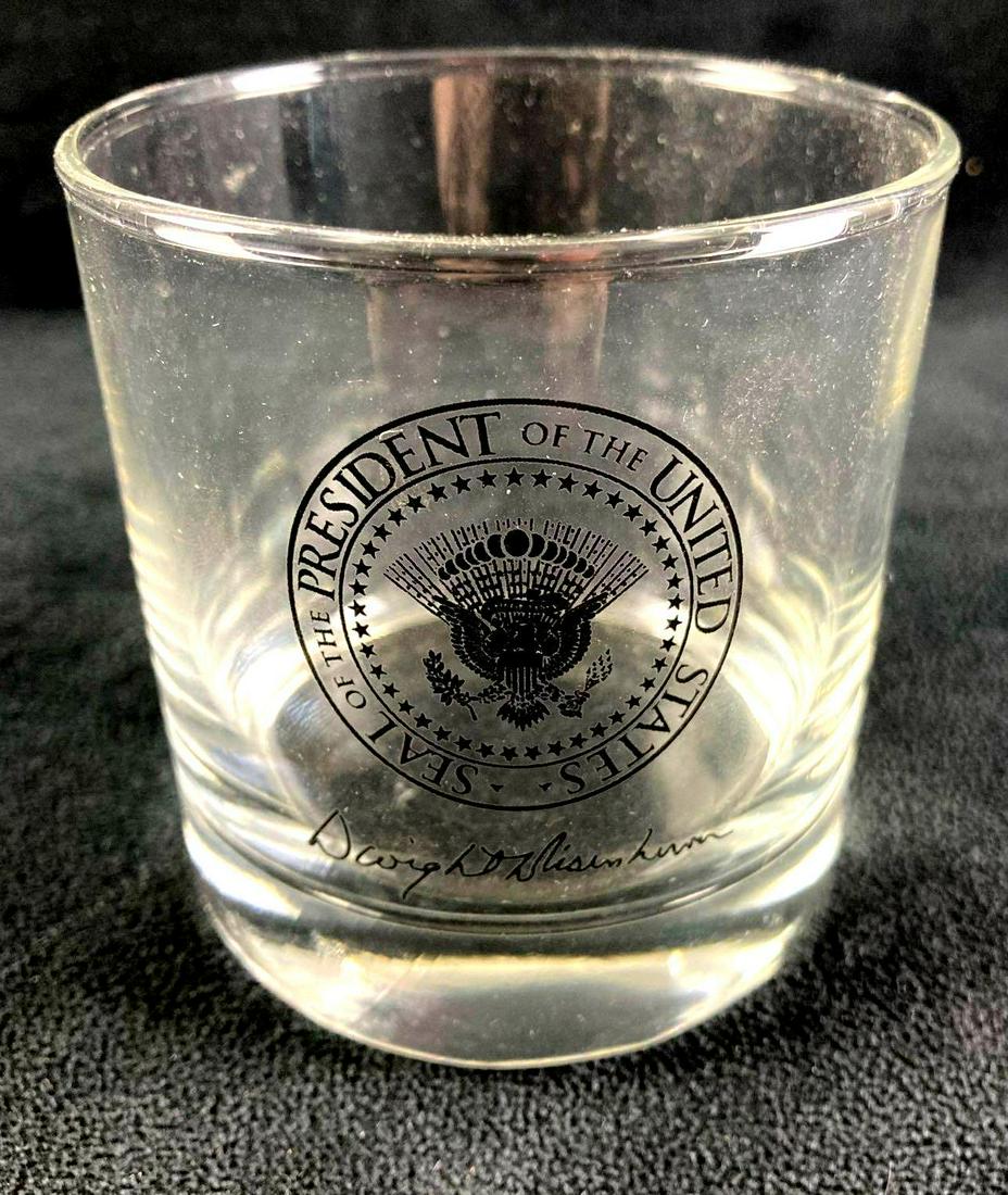Presidential Seal Glass w/ Dwight Eisenhower Signature (1 of 4)