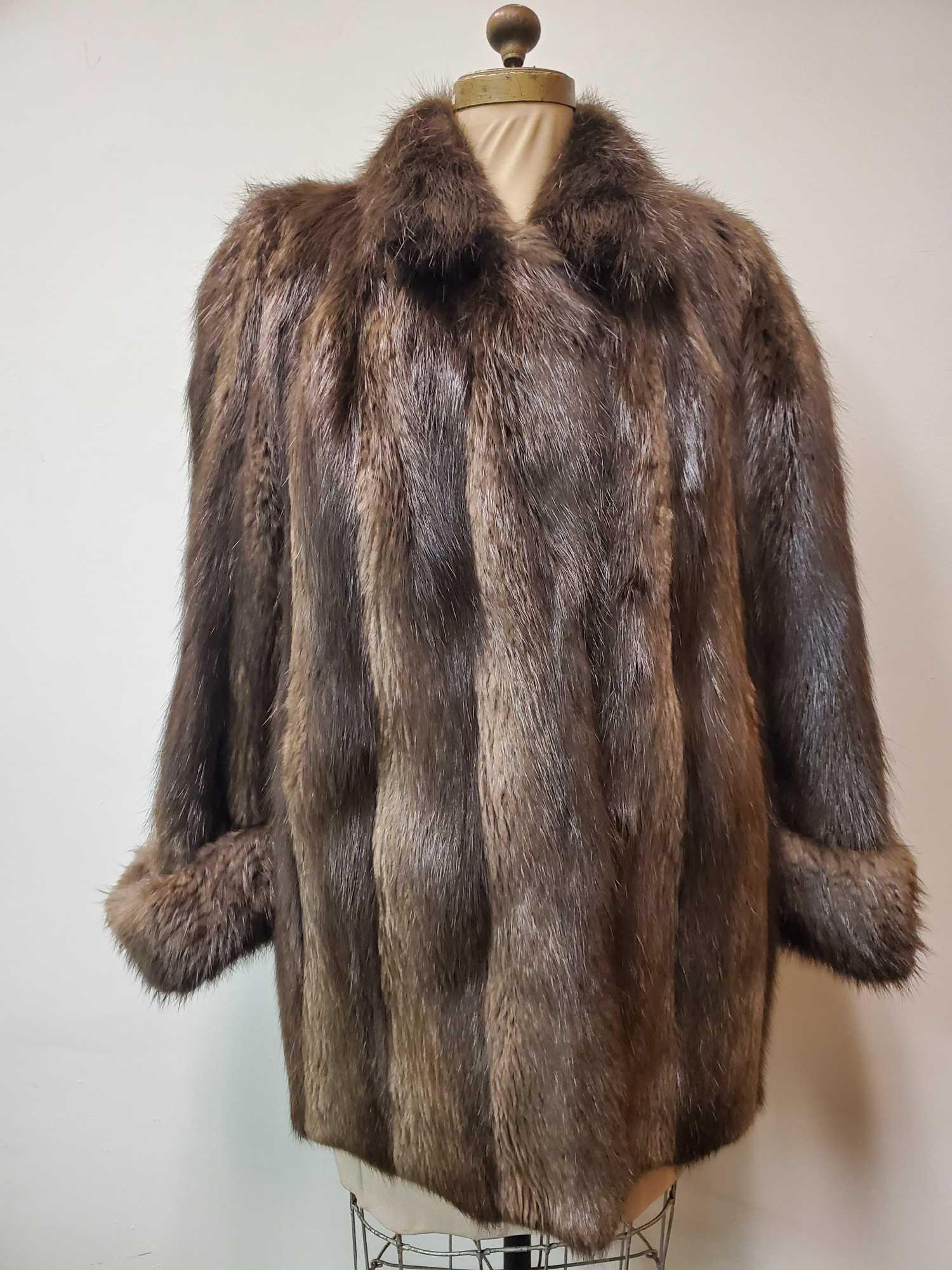 Vintage Canadian Beaver Midlength Fur Coat (1 of 8)