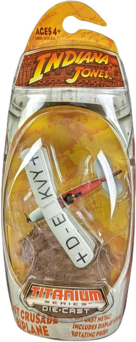 Indiana Jones Last Crusade Micro Machine Biplane: Indiana Jones Titanium Series Last Crusade Die-Cast Biplane Hasbro From 2008. Comes in its original box which is approx 3" x 2" x 9" and it weighs 0.16lb. The biplane toy is in a good, unused conditio