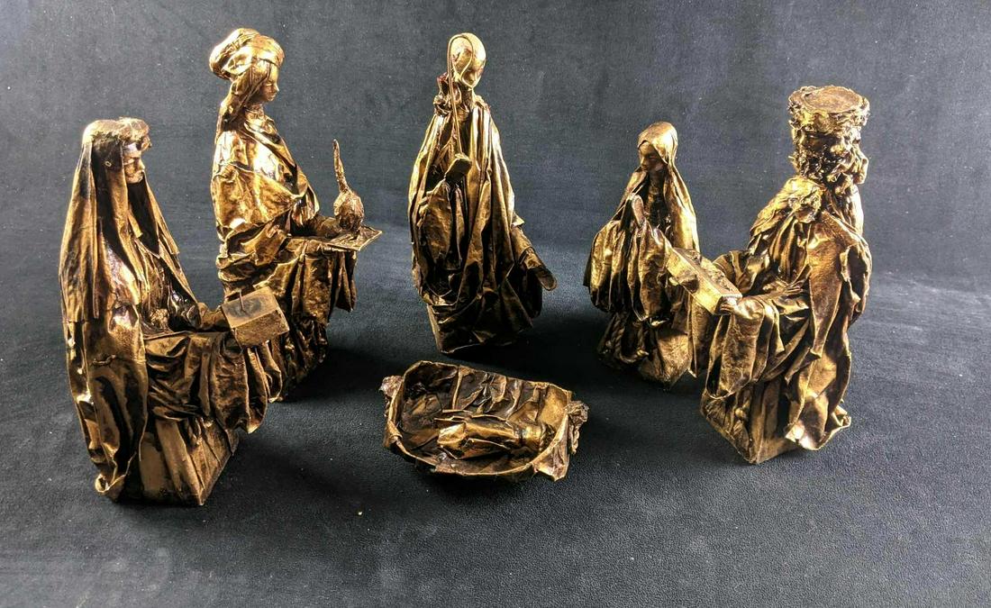 Vintage Gold Colored Nativity Set (1 of 12)