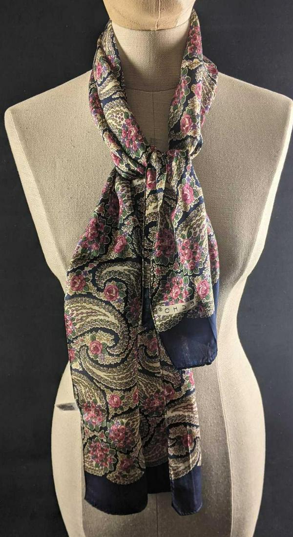 Silk Echo Scarf Floral Vintage Silk Scarf (1 of 8)