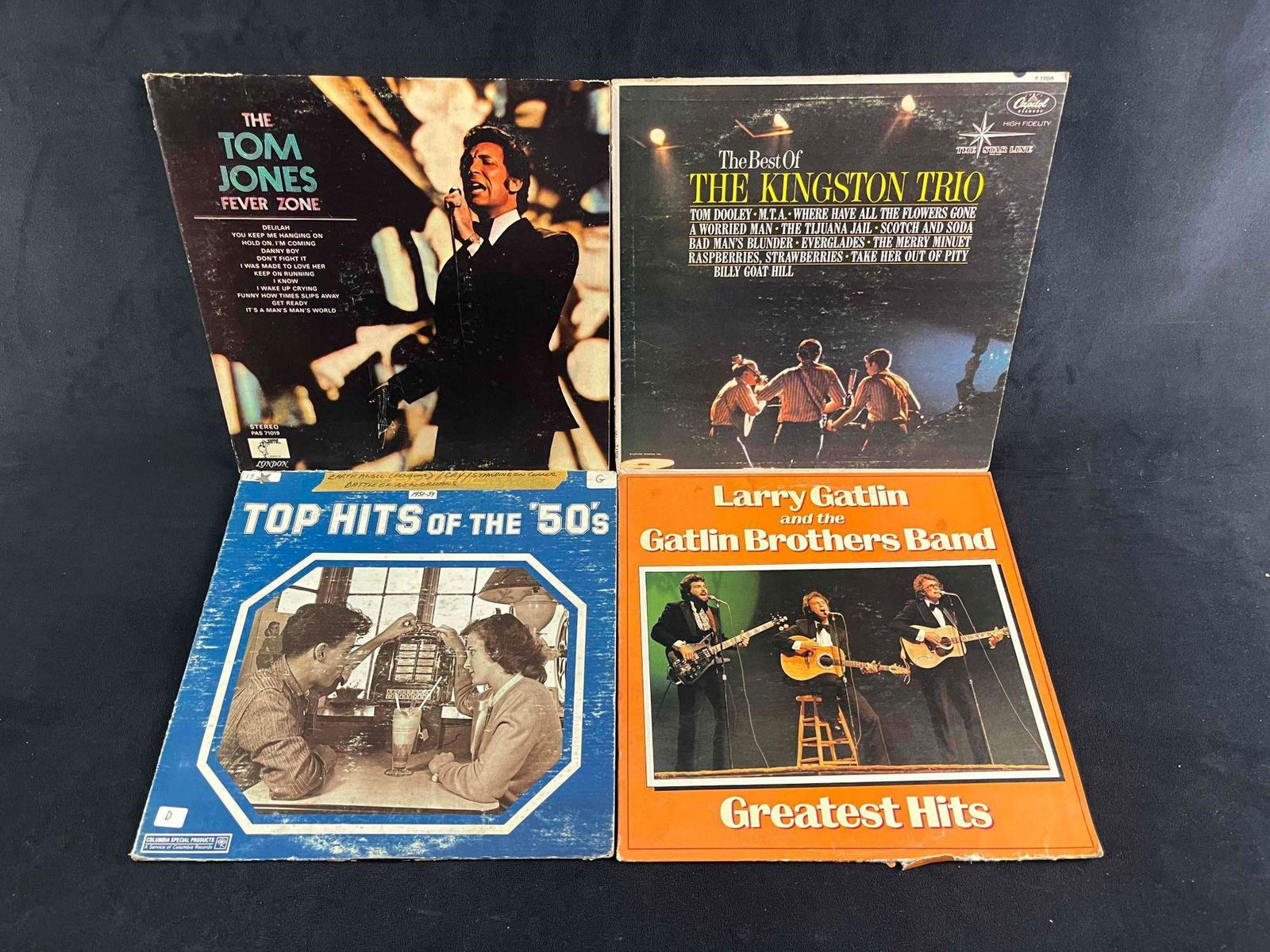 Vintage Folk, Pop, Rock Vinyl Albums 4 Records