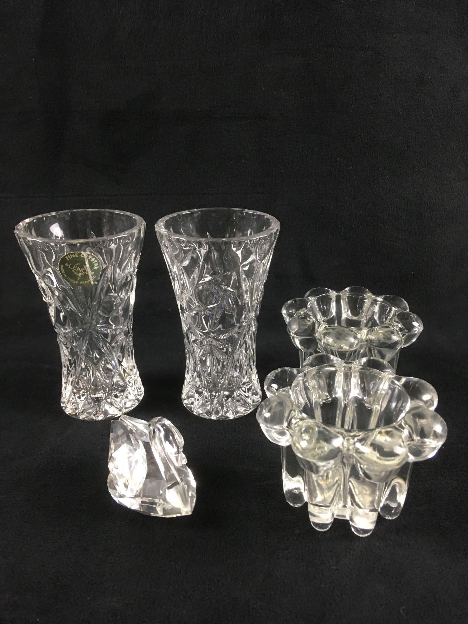 2 Lenox Crystal Miniature Bud Vase 1 Swarovski Crystal (1 of 4)