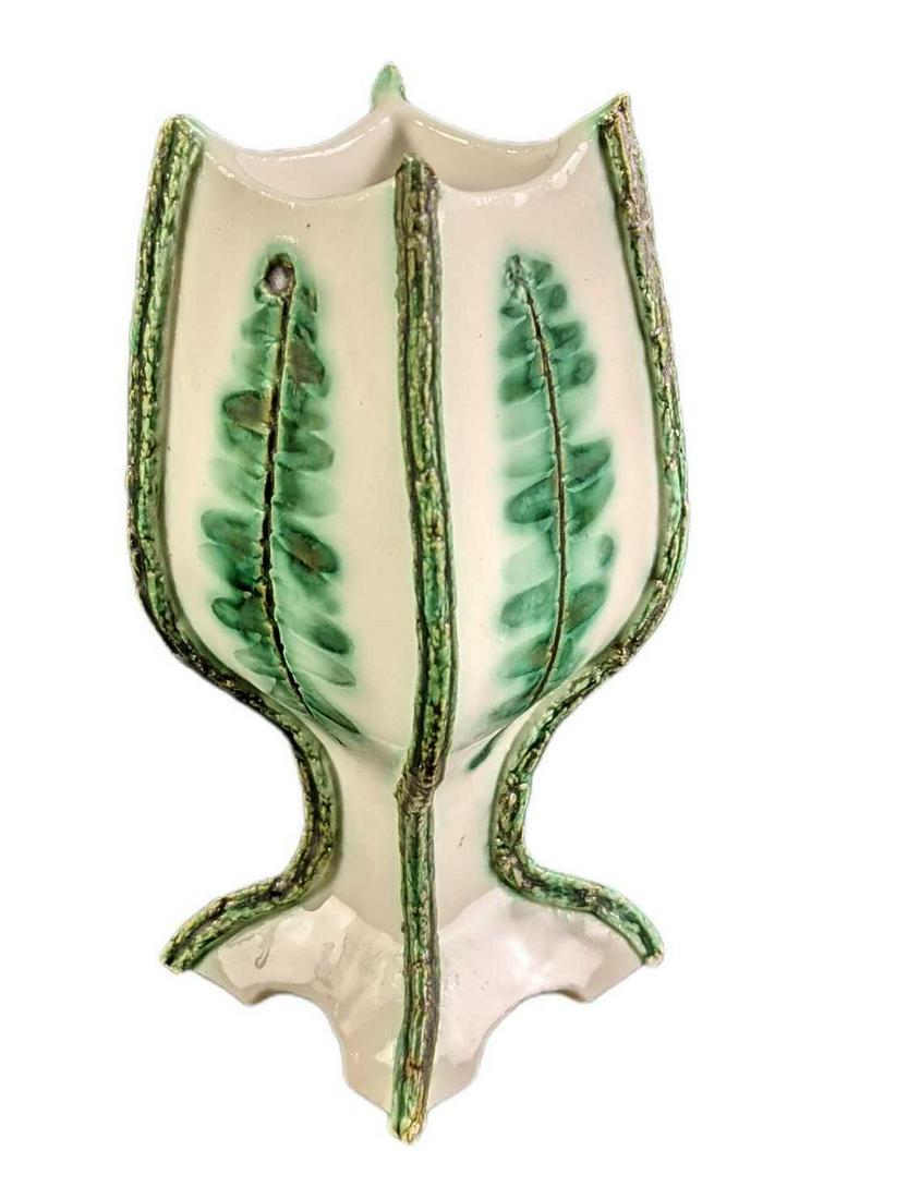 Small White & Green Handmade Flower Pot (1 of 7)