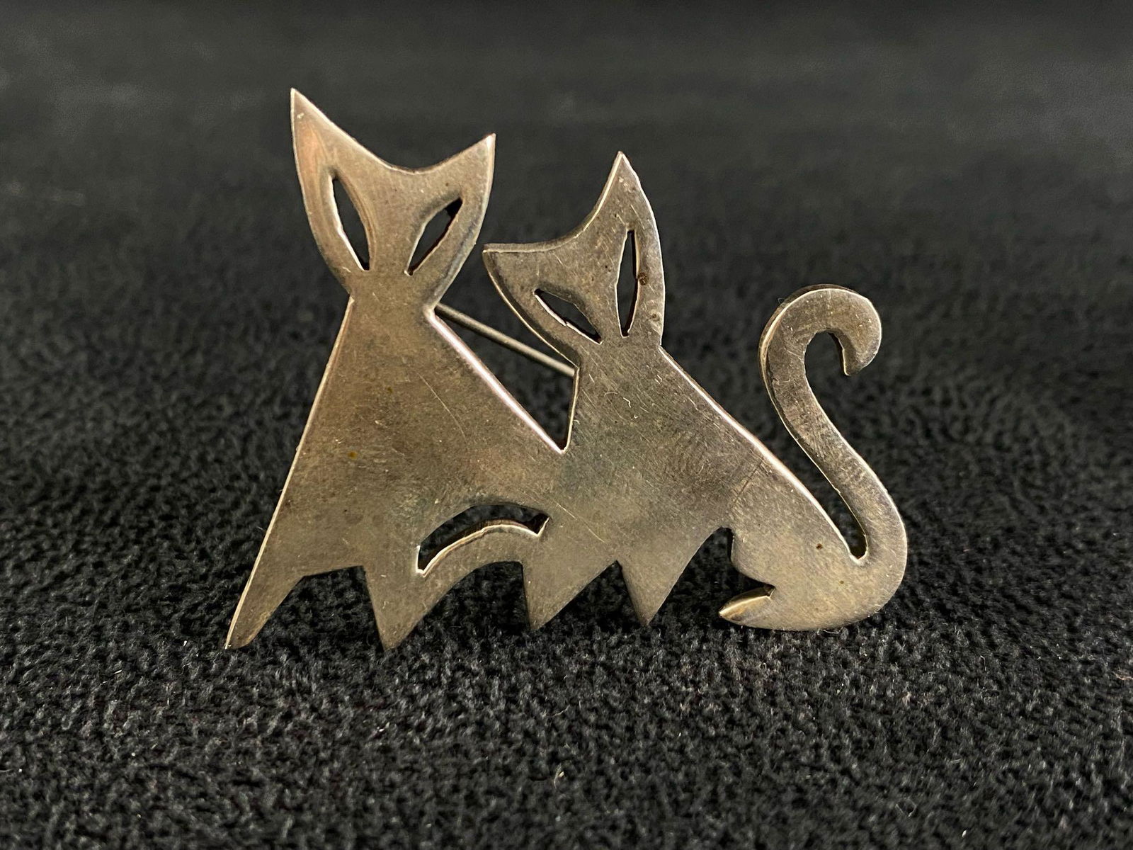 Vintage Mexico Sterling Silver Siamese Cats Brooch / (1 of 5)