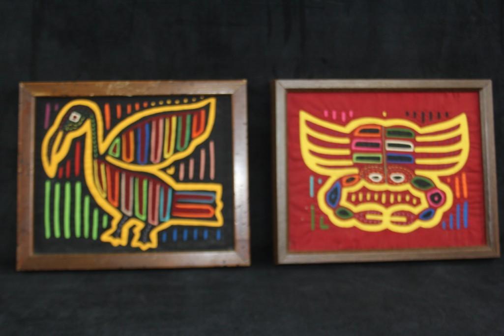 Two Framed Hand Stitched Applique Art Works (1 of 5)