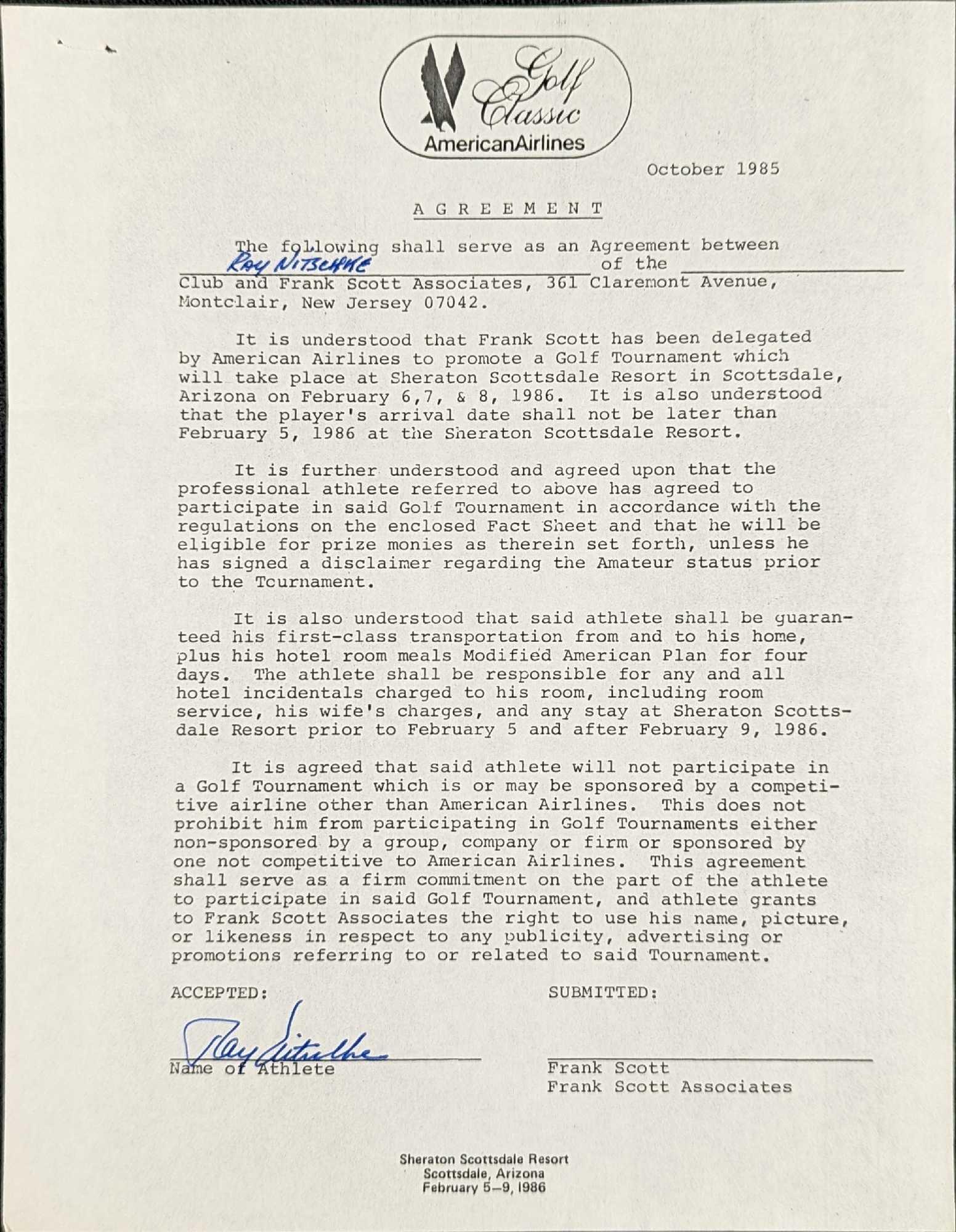 Signed Football HOF Ray Nitschke Signed Letter (1 of 3)