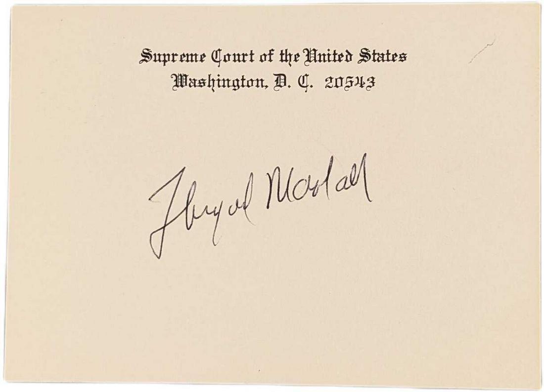 Autographed Signed Thurgood Marshall Card Supreme Court (1 of 3)