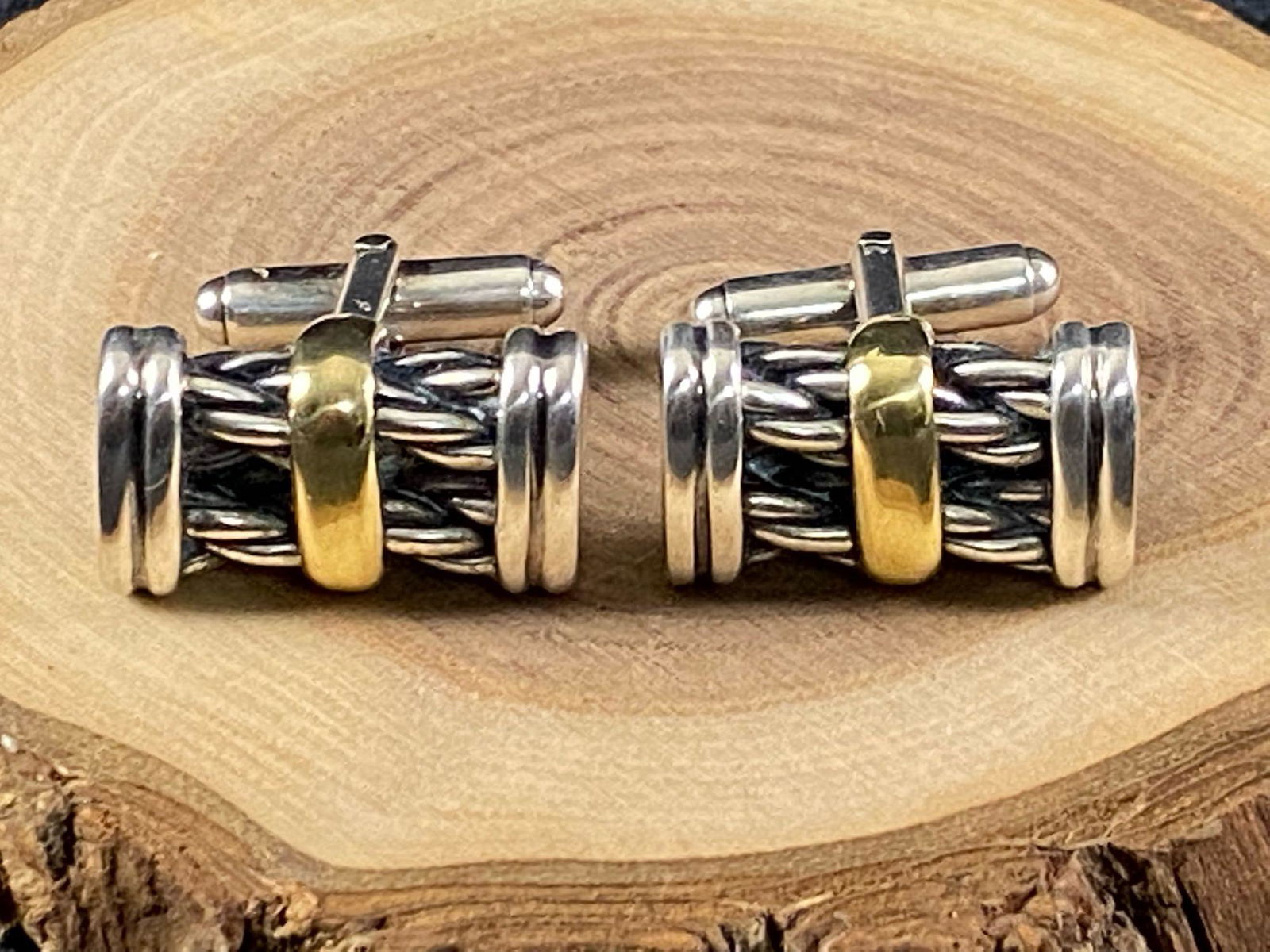 AUTHENTIC DAVID YURMAN SOLID 14K GOLD & STERLING CABLE (1 of 11)