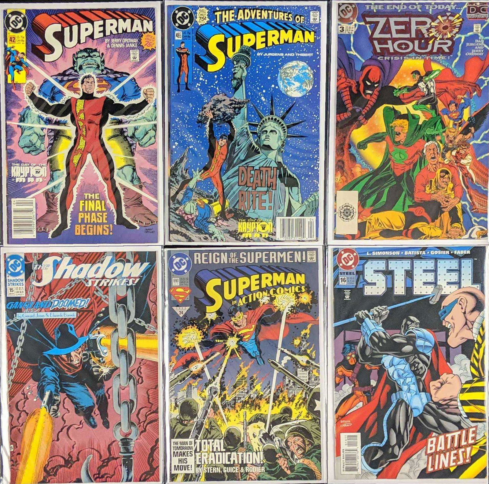 6 Assorted DC Superman The Shadow Zero Hour Comics (1 of 7)