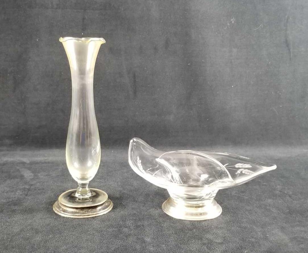 Mid Century Wallace Sterling Crystal Bowl Ruffle Glass (1 of 10)