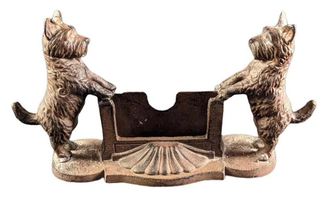 Vintage Cast Iron Scottie Dog Business Card Holder (1 of 6)