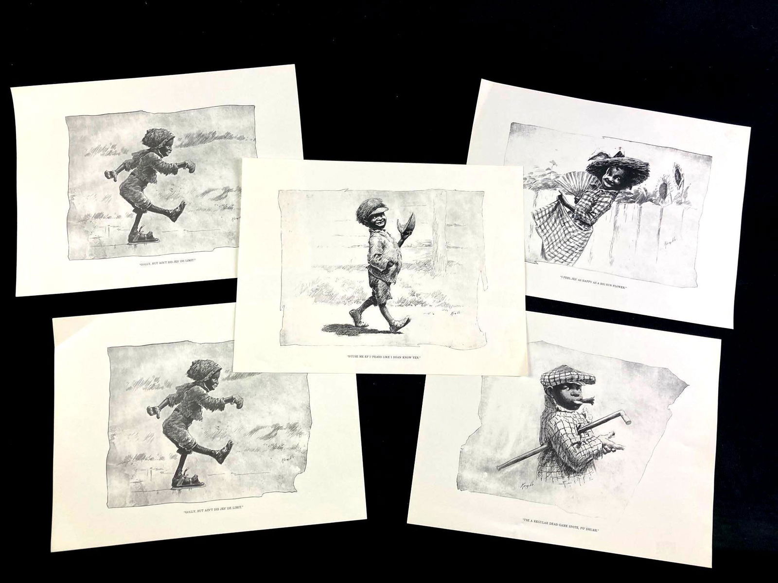 Set of (5) Kemble Lithograph Modern Prints Lot #3 (1 of 6)