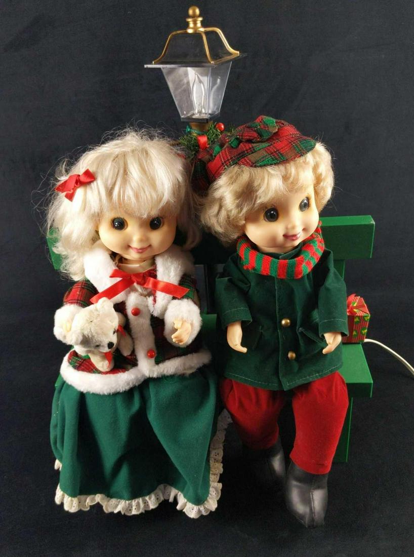 Animated Children On Bench Christmas Figurine (1 of 7)