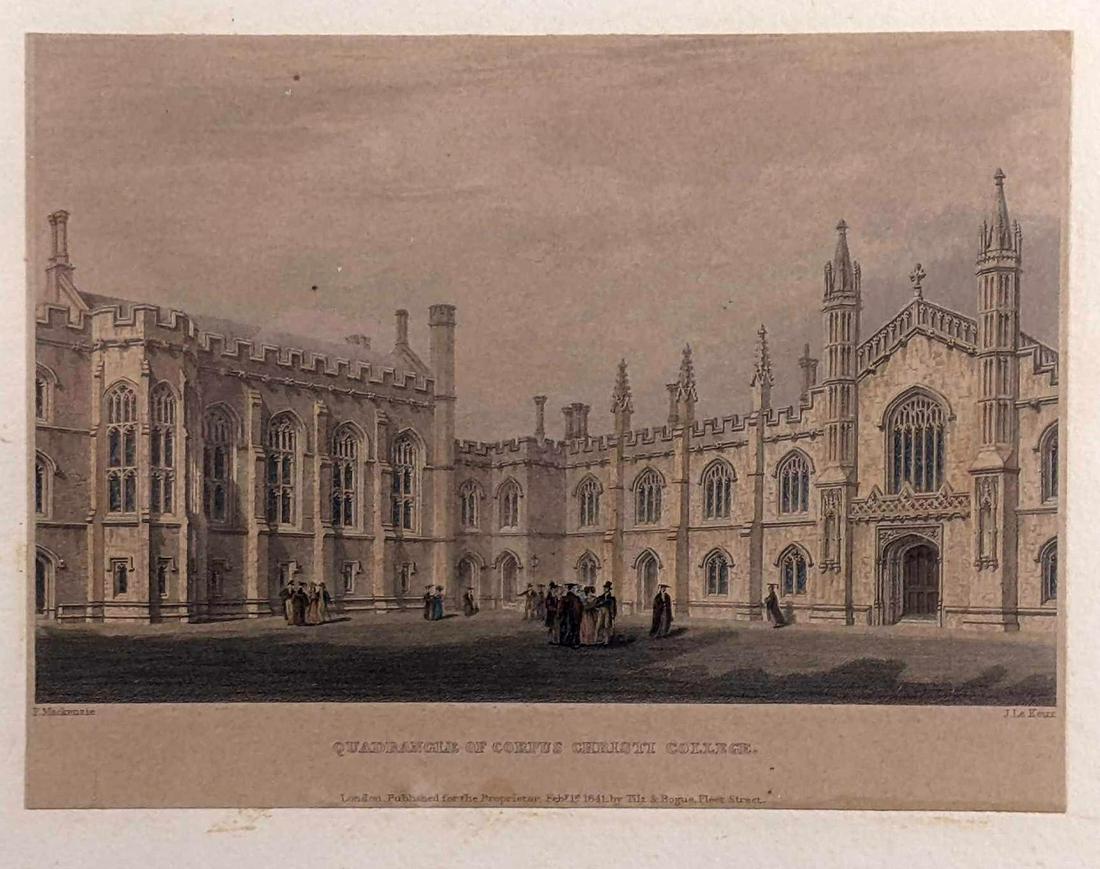 Antique Engraving Of Corpus Christi College (1 of 6)