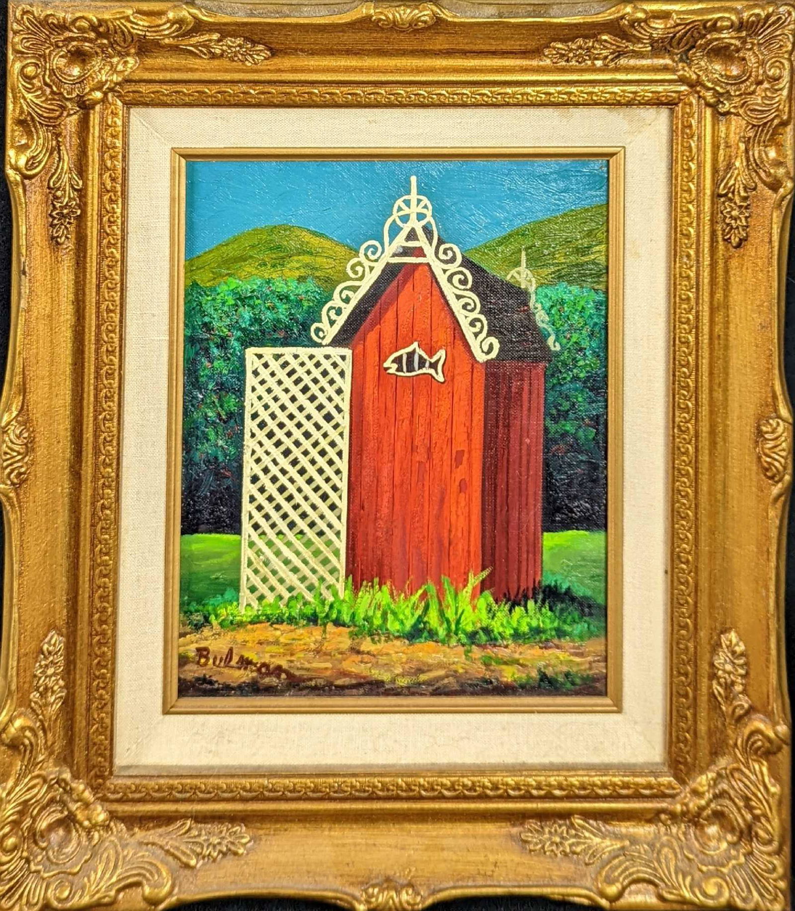 Original Oil On Canvas Orville Bulman Fisherman's House (1 of 7)