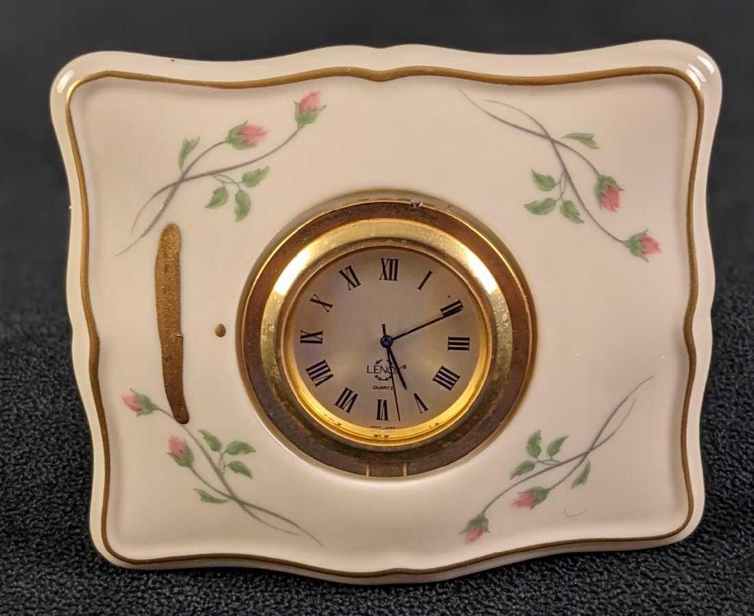 Lenox Porcelain Rose Manor Desk Clock (1 of 6)