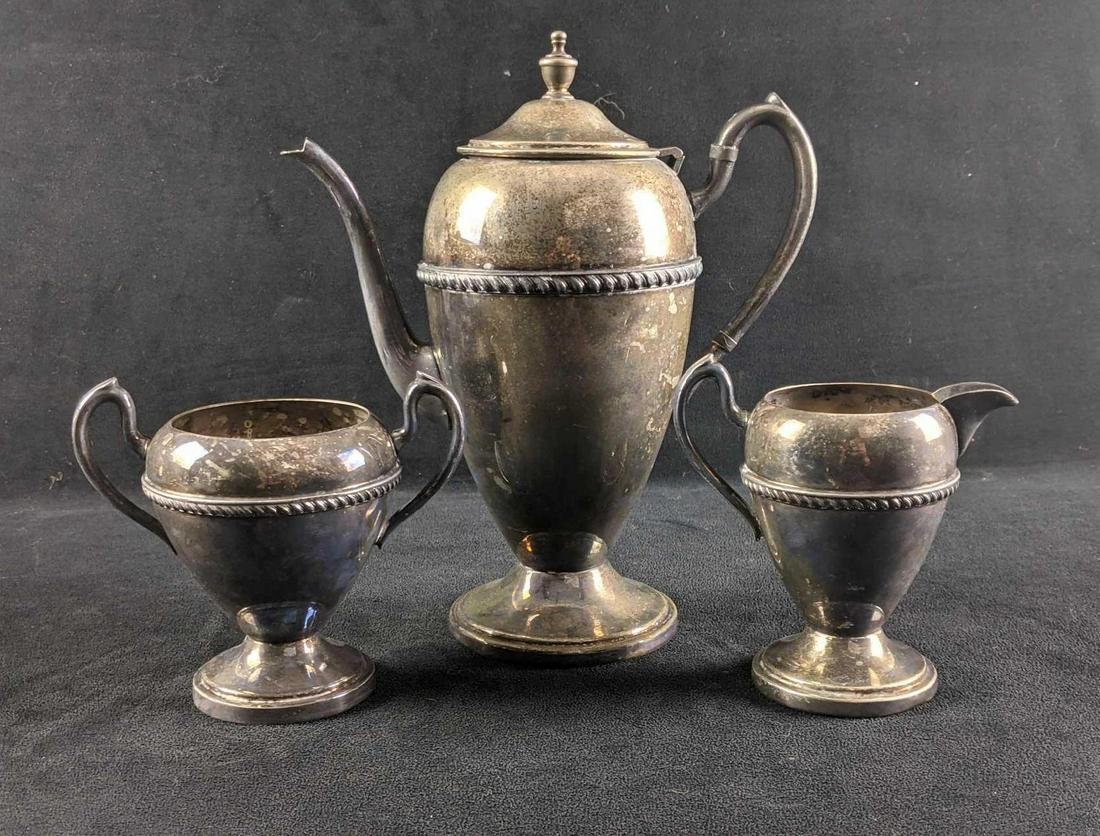 Silver Plated Vintage 3 Piece Academy Coffee Set (1 of 7)