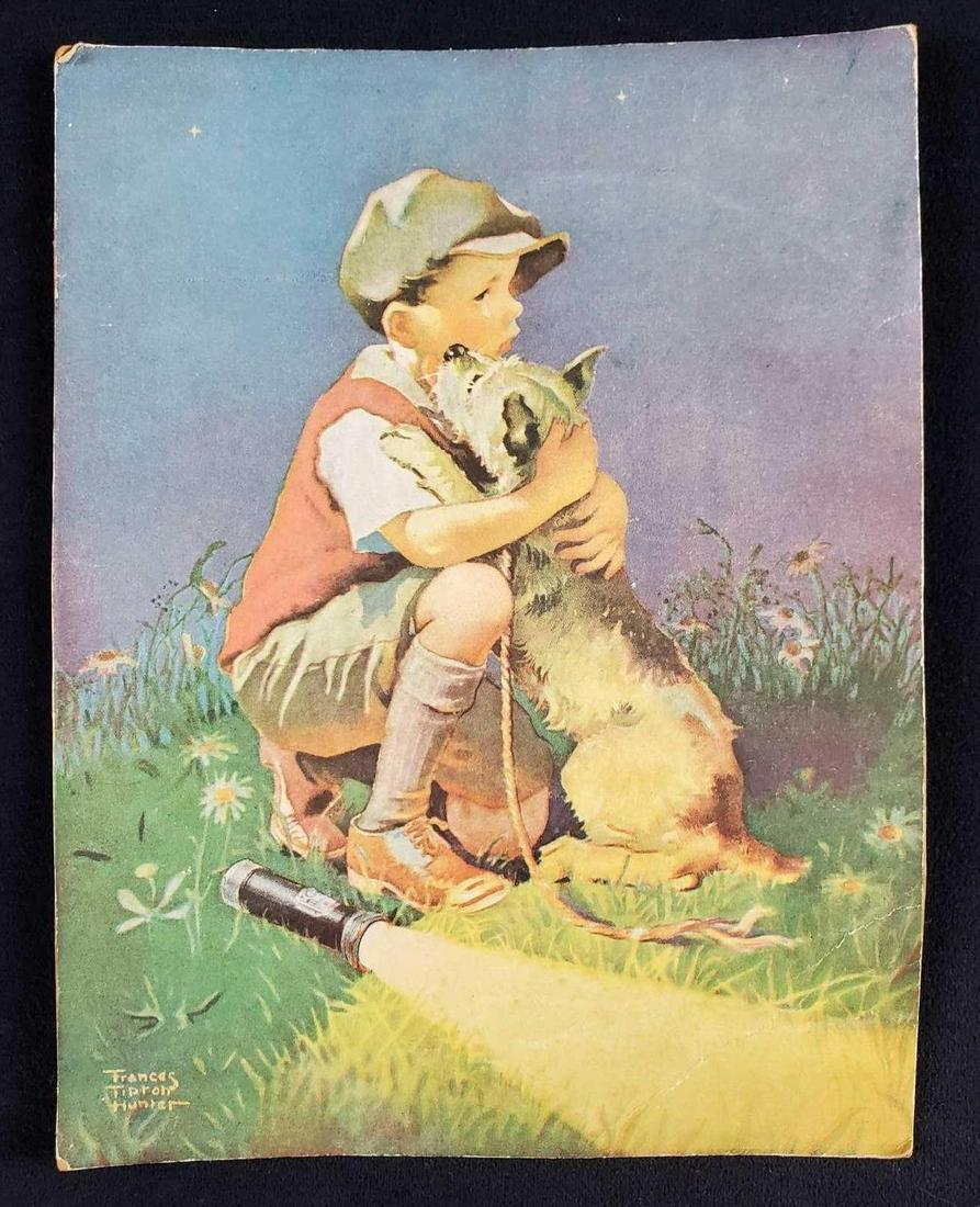 Vintage Frances Tipton Hunter Boy Hugging Dog (1 of 5)