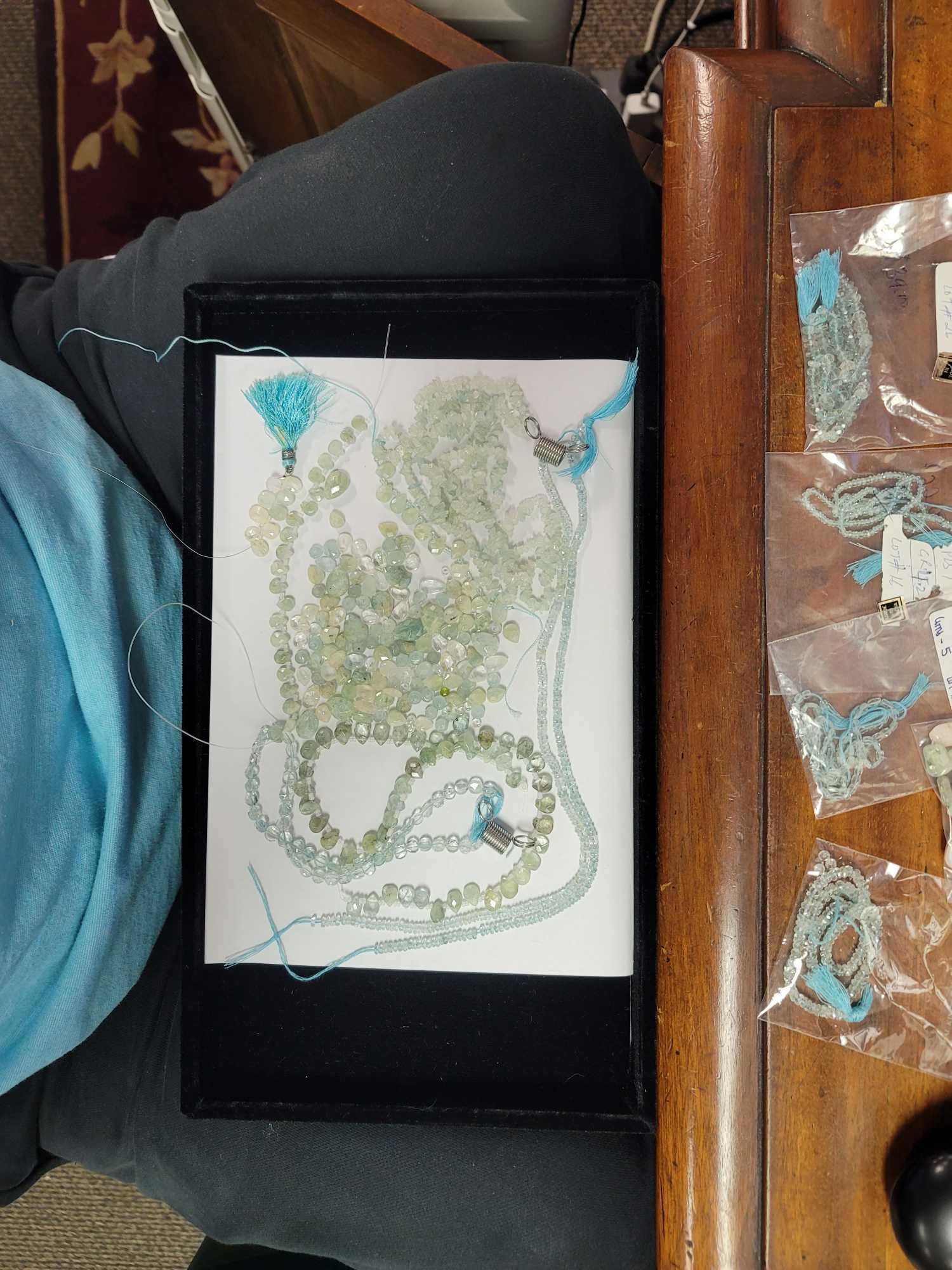 Aquamarine Blue Green Gemstone Bead Nature (1 of 9)