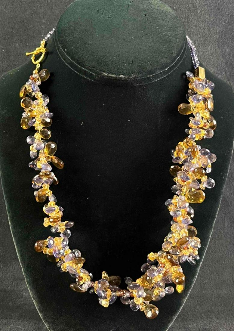 Handmade Gold and Natural Gemstone Necklace Stina D (1 of 10)