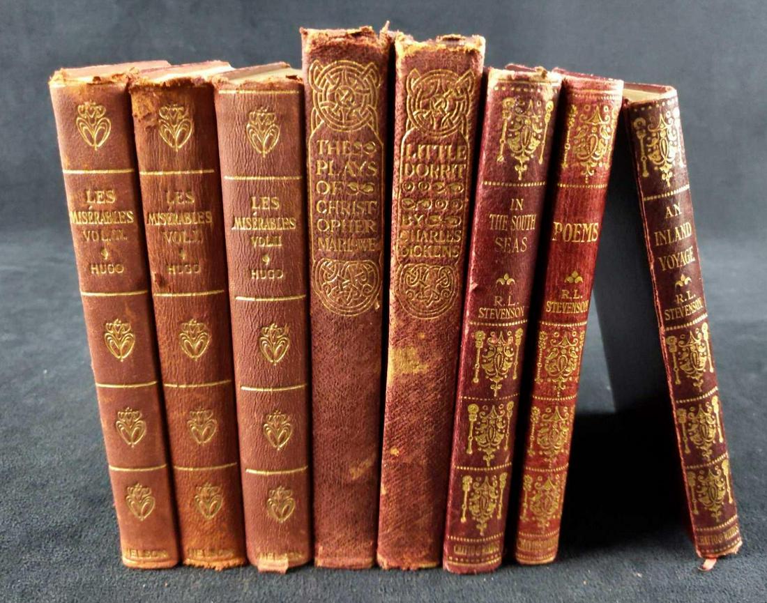 Eight Antique Classic Hardcover Novels Stevenson (1 of 11)