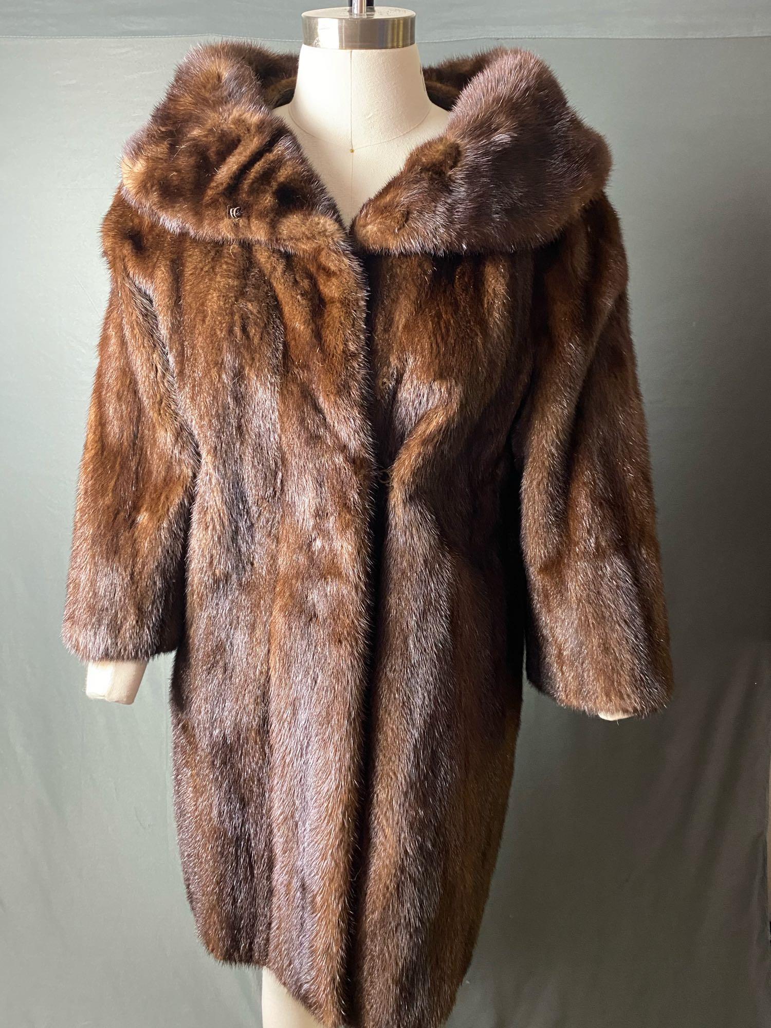 Vintage Authentic Dark Brown 3/4 Length Fur Coat (1 of 7)