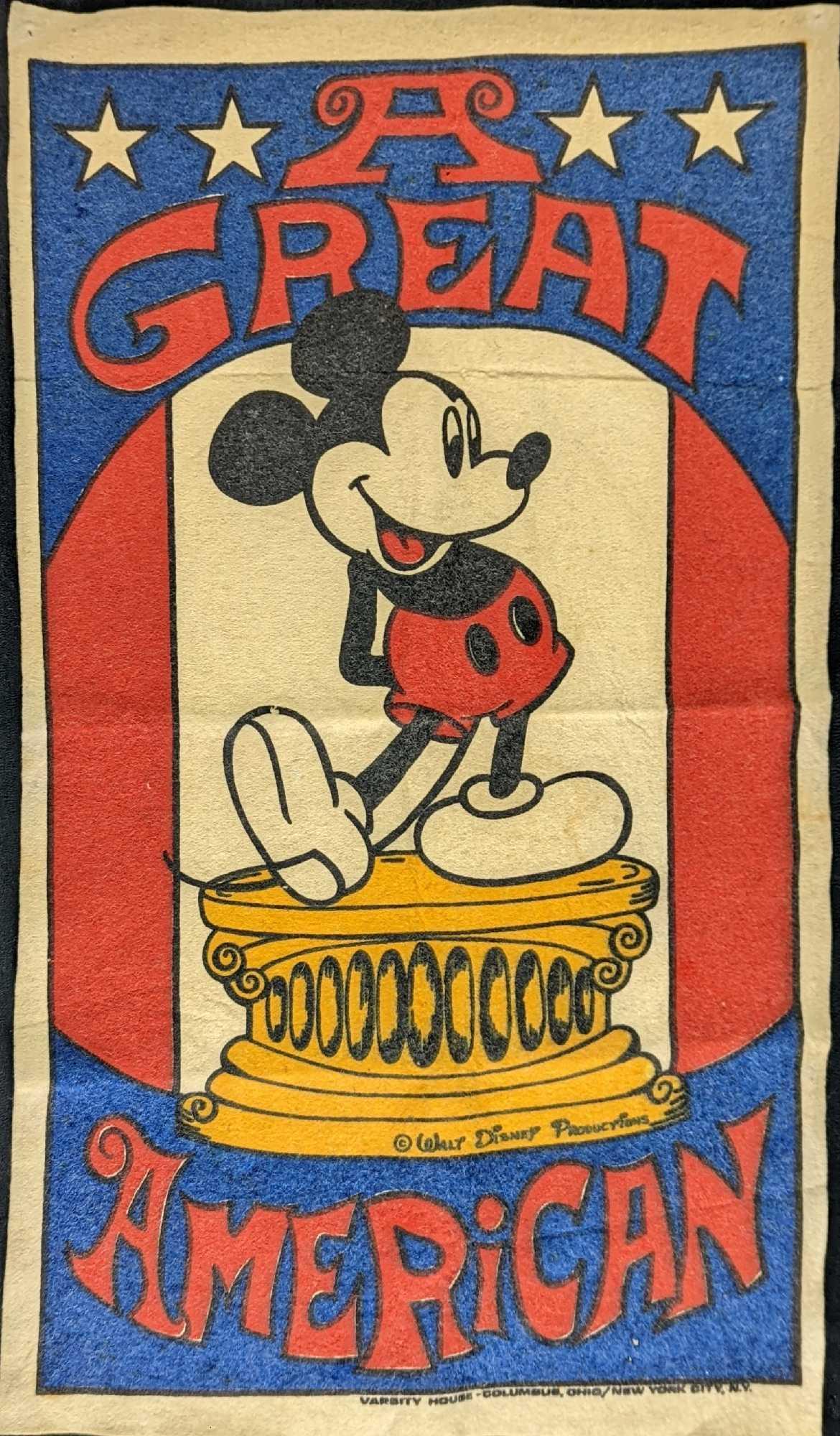 Rare USA Made Mickey Mouse A Great American Banner (1 of 4)
