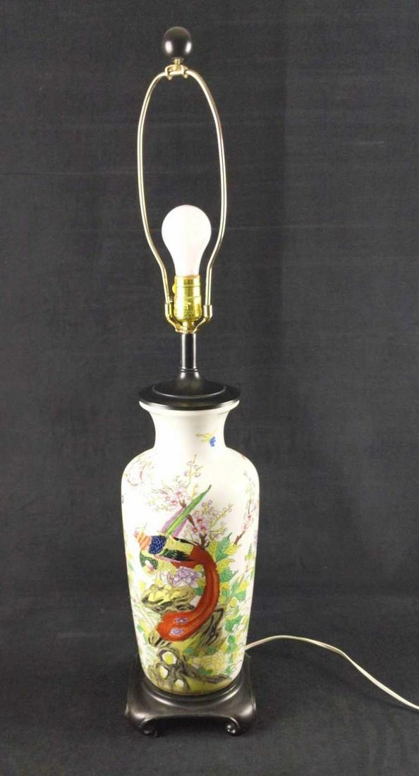 Vintage Oriental Falkenstein Porcelain Peacock Lamp A (1 of 8)