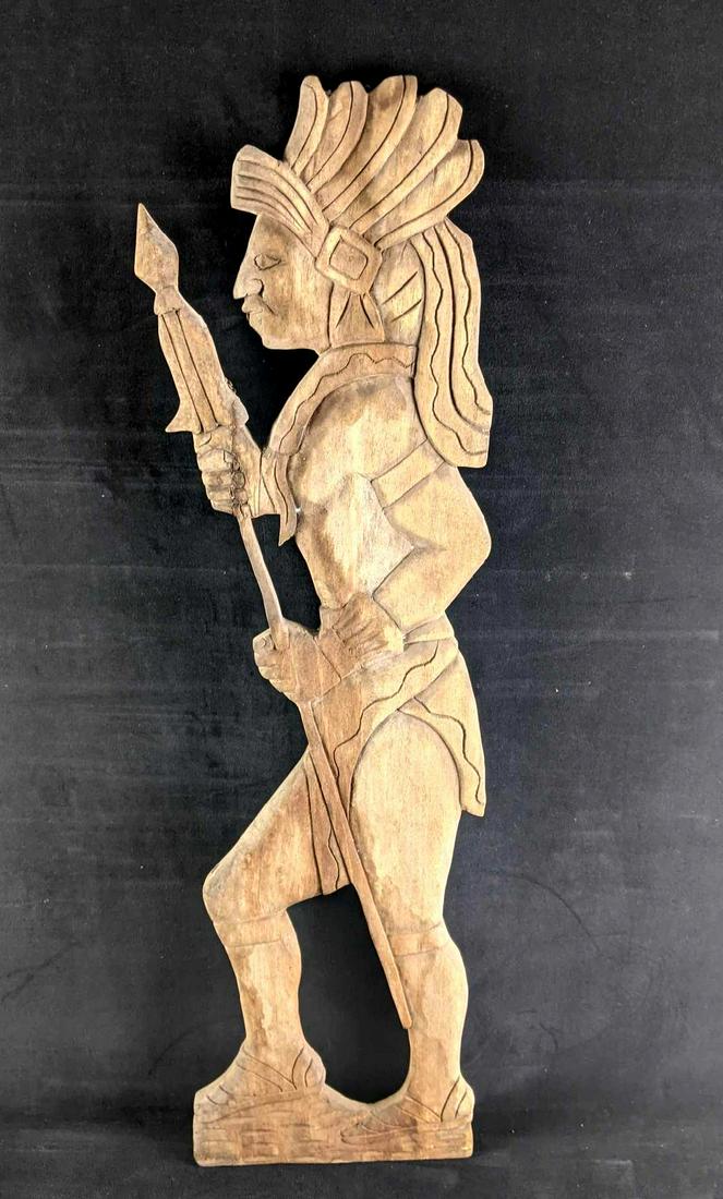 El Salvador Ancient Knight Wood Carving Mayan Olmec (1 of 8)