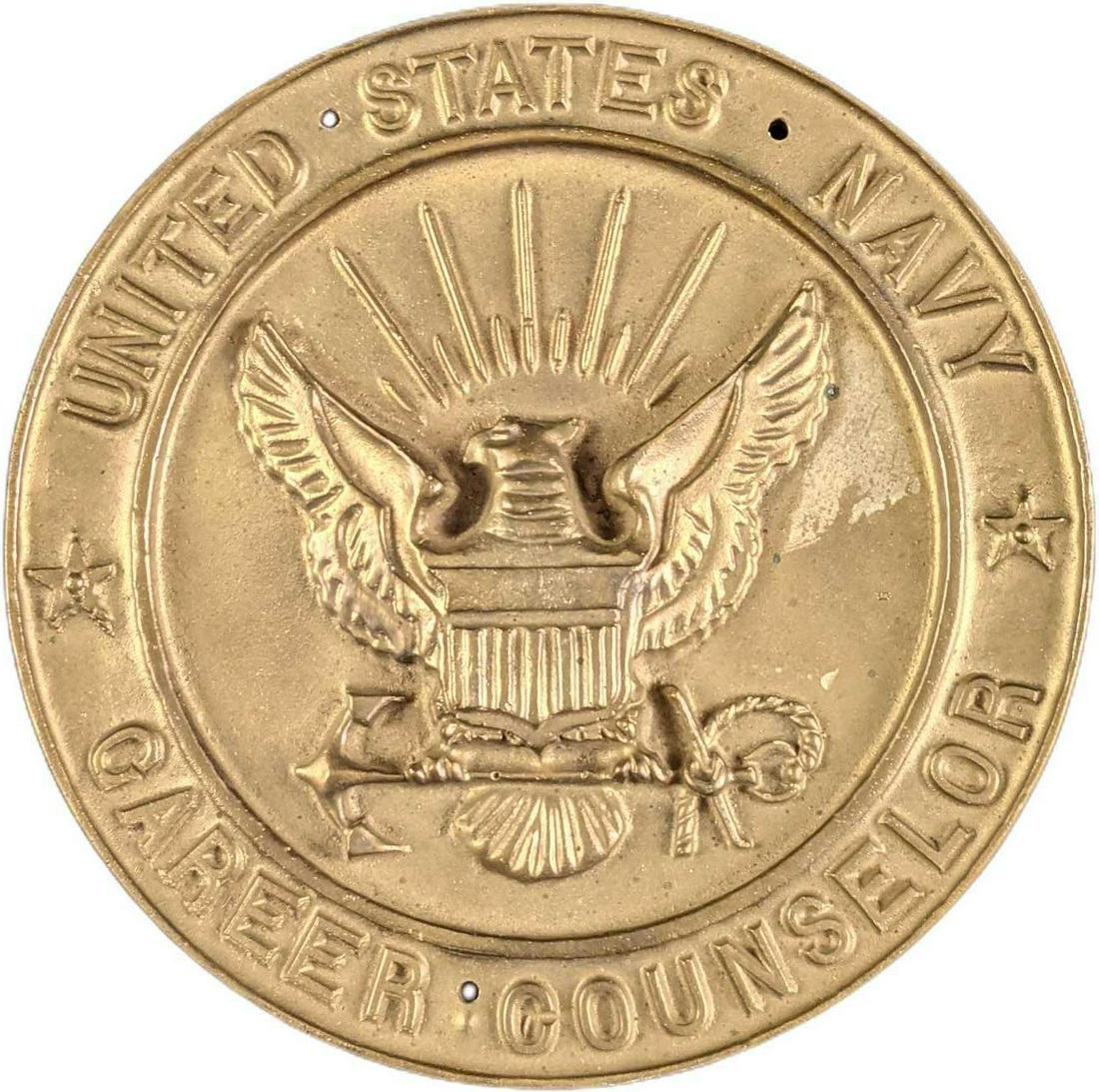 Vintage US Navy Career Consoler Brass Plaque (1 of 4)