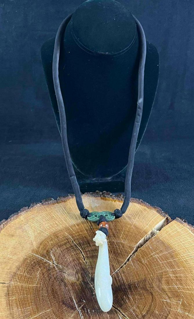Jade Carved Dragon Necklace (1 of 4)