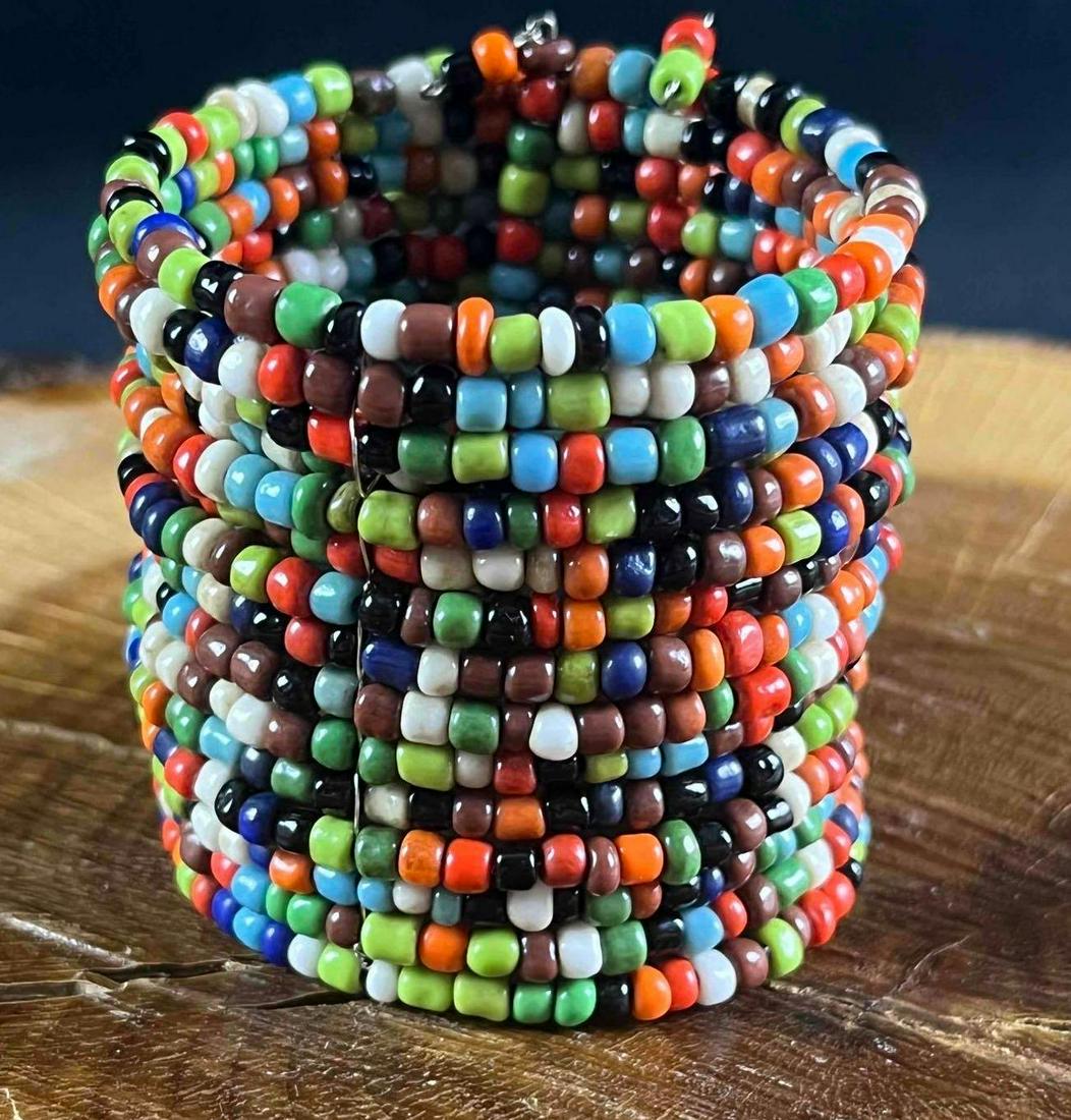 Bead Bracelet Cuff Multi-colored (1 of 4)