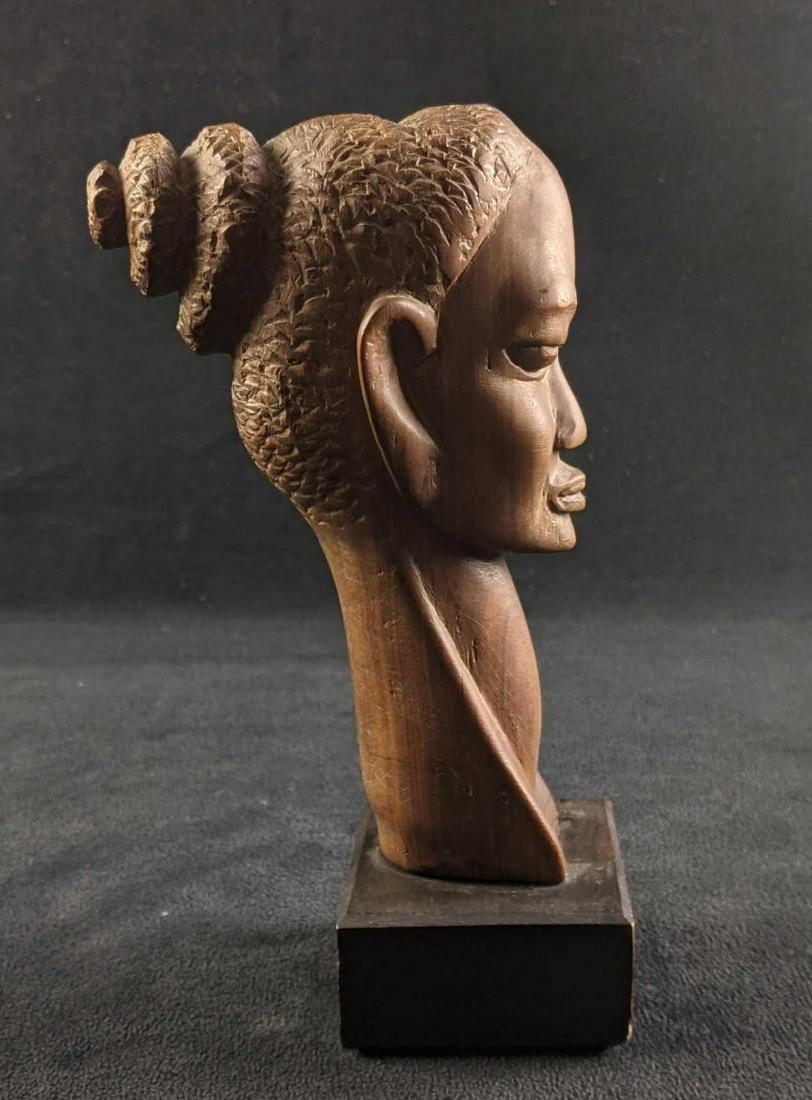 Wood Carved African Bust Sculpture (1 of 6)