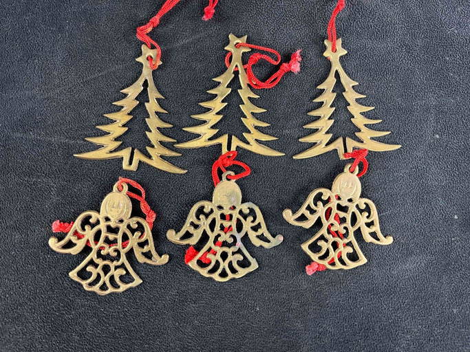 Vintage Brass Christmas Ornaments