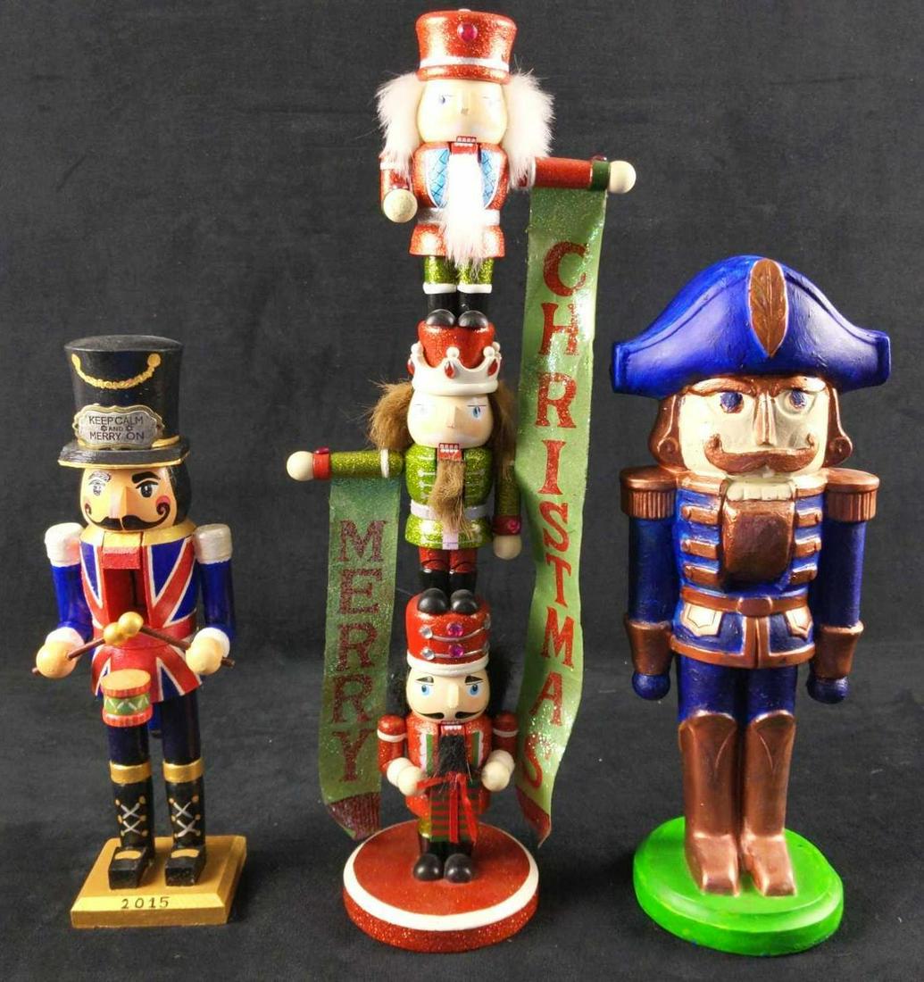 Two Wooden One Ceramic Unique Themed Nutcrackers (1 of 8)