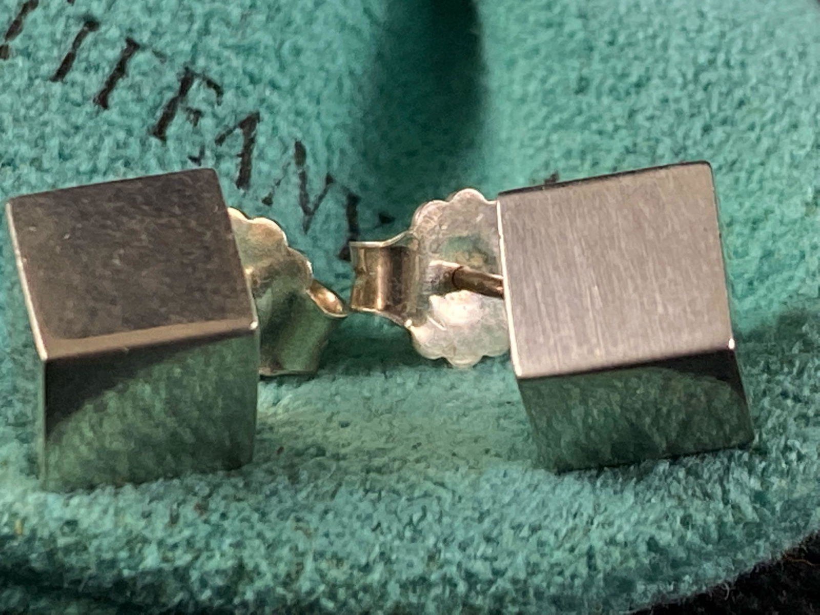 Tiffany & Co Square Cubes Stud Sterling Earrings (1 of 7)