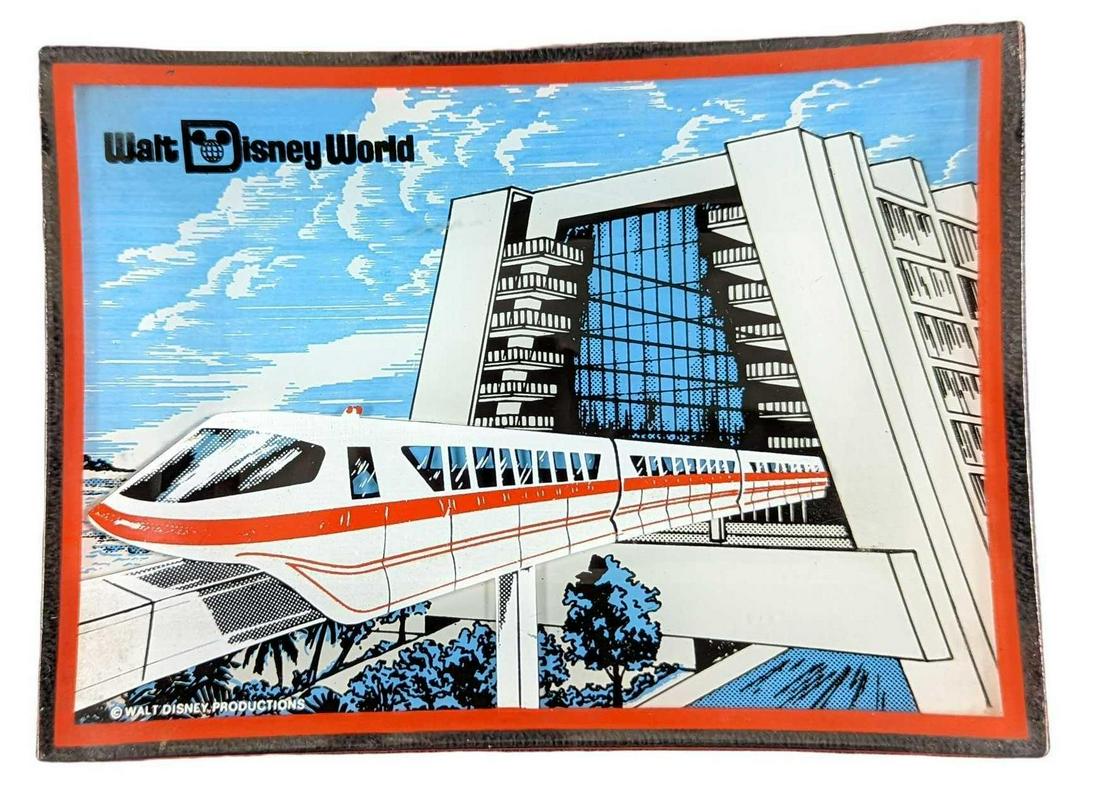 Vintage Disney World Monorail Glass Tray (1 of 2)
